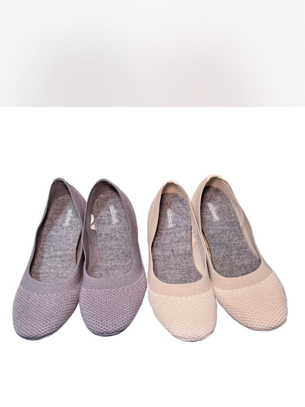 allbirds Women's Knit Ballet Flats in Taupe and Blush